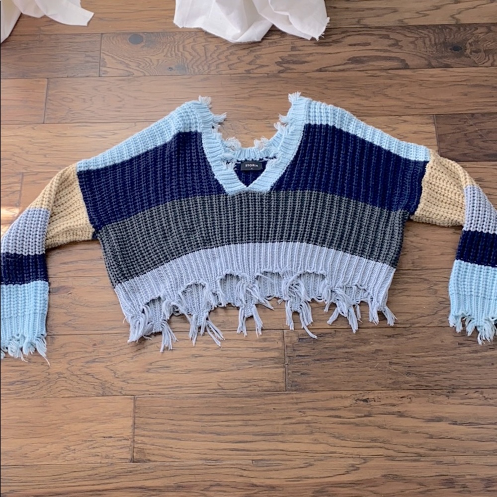 Crop multicolored sweater